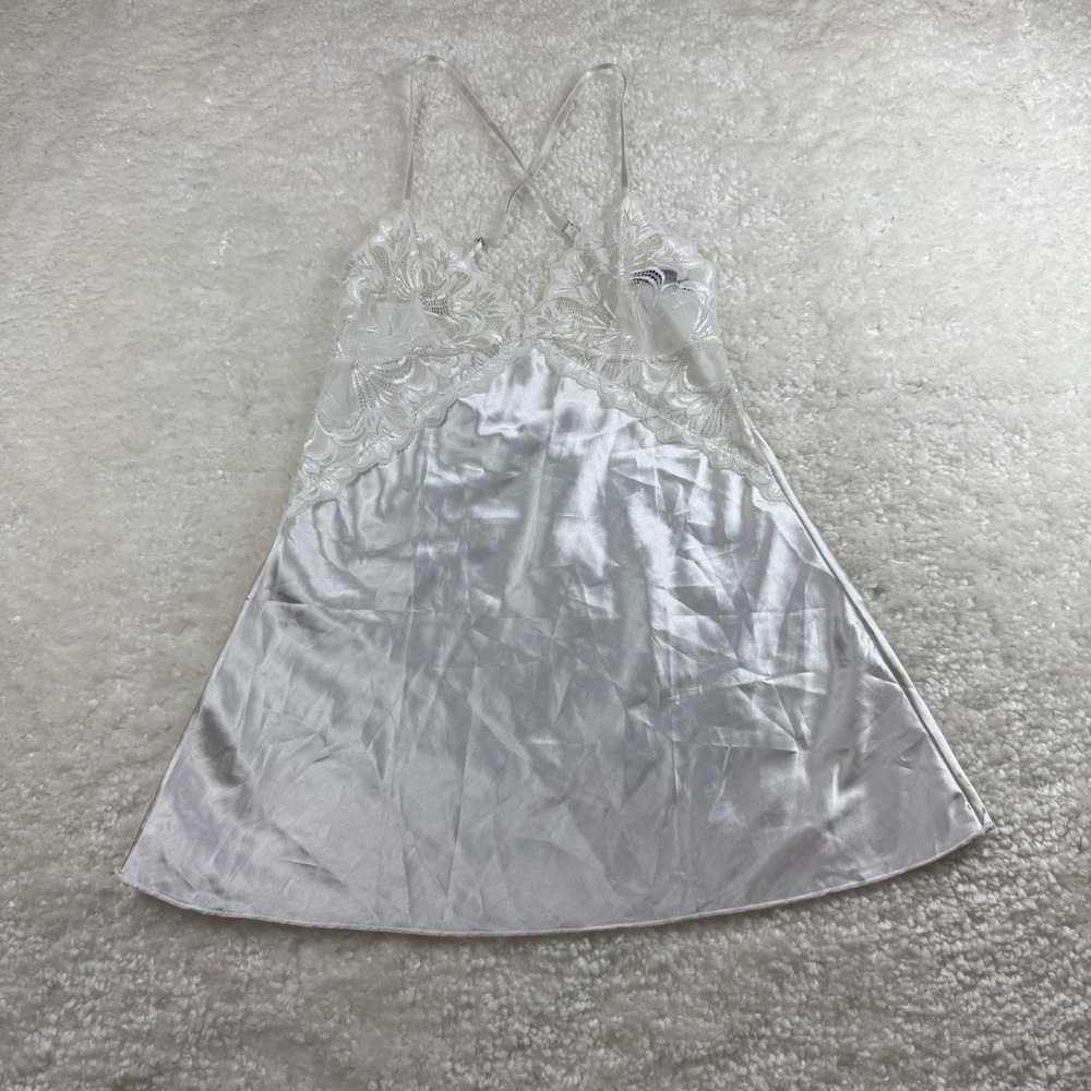 Avidlove Nightgown Women XS White Lace Satin Babydoll Chemise Lingerie Sleepwear